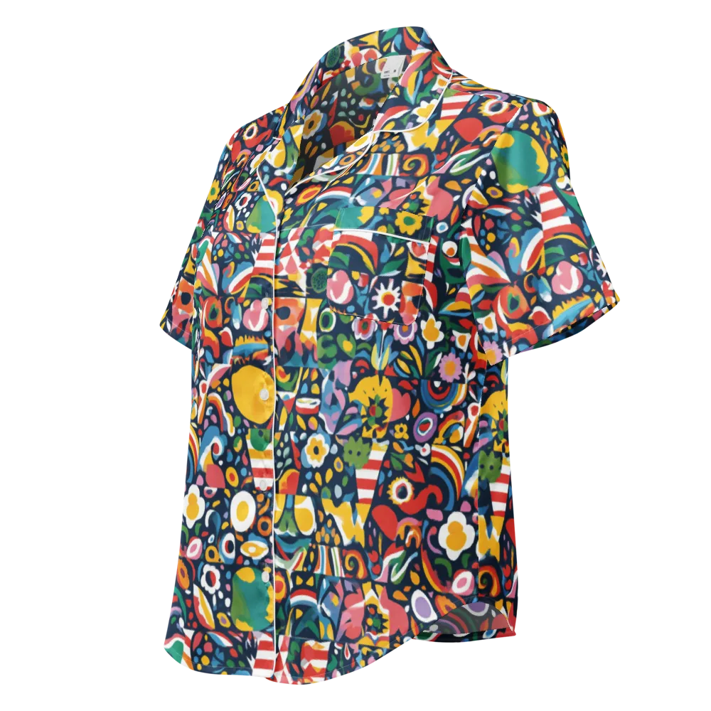 Carnival Herbarium on Women's Short Sleeve Pajama Top — Left Front