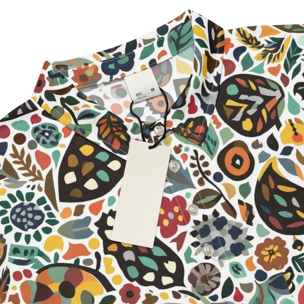 Folk Garden Mosaic on Men's Slim Fit Polo Shirt — Product details