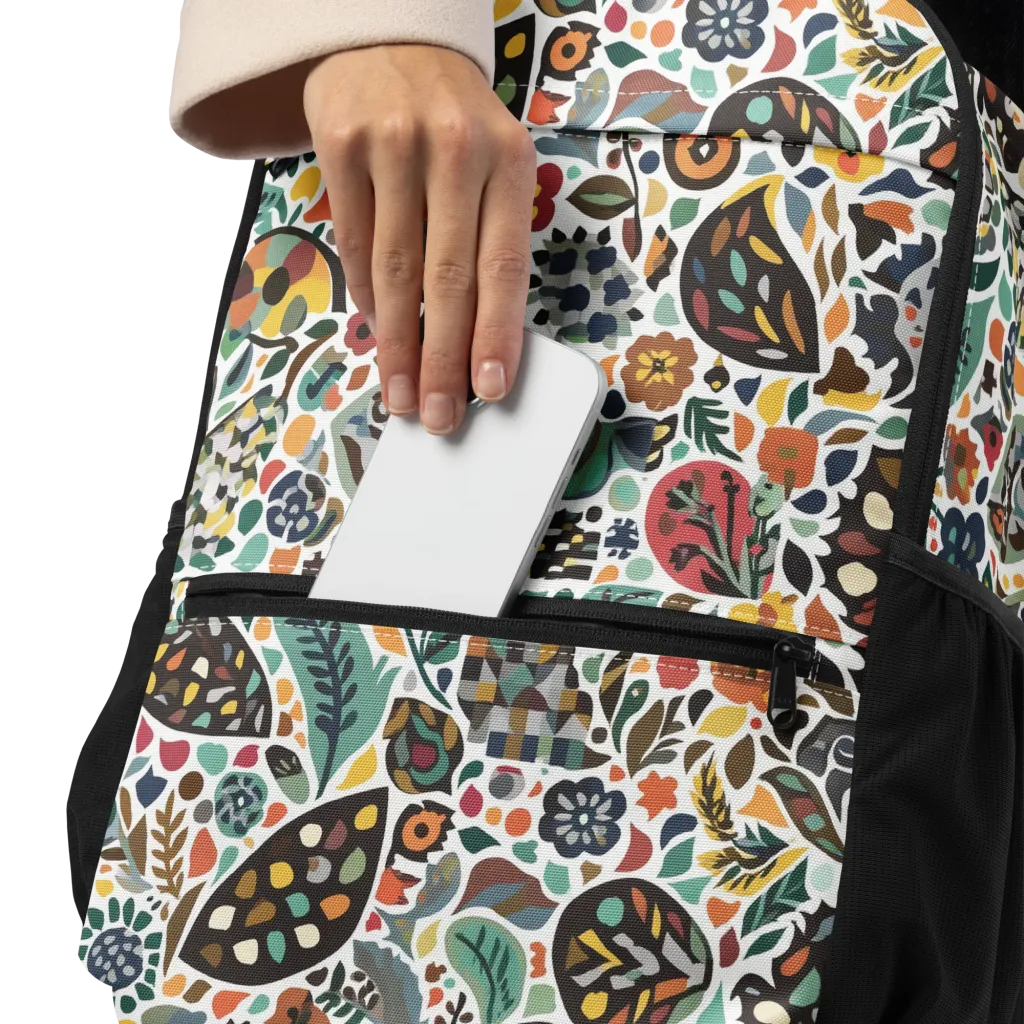 Folk Garden Mosaic on Utility Backpack — Product details