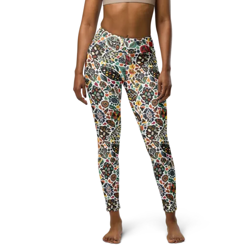 Folk Garden Mosaic on a Yoga Leggings