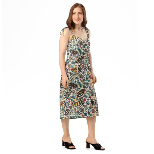 Folk Garden Mosaic on a Slip Dress