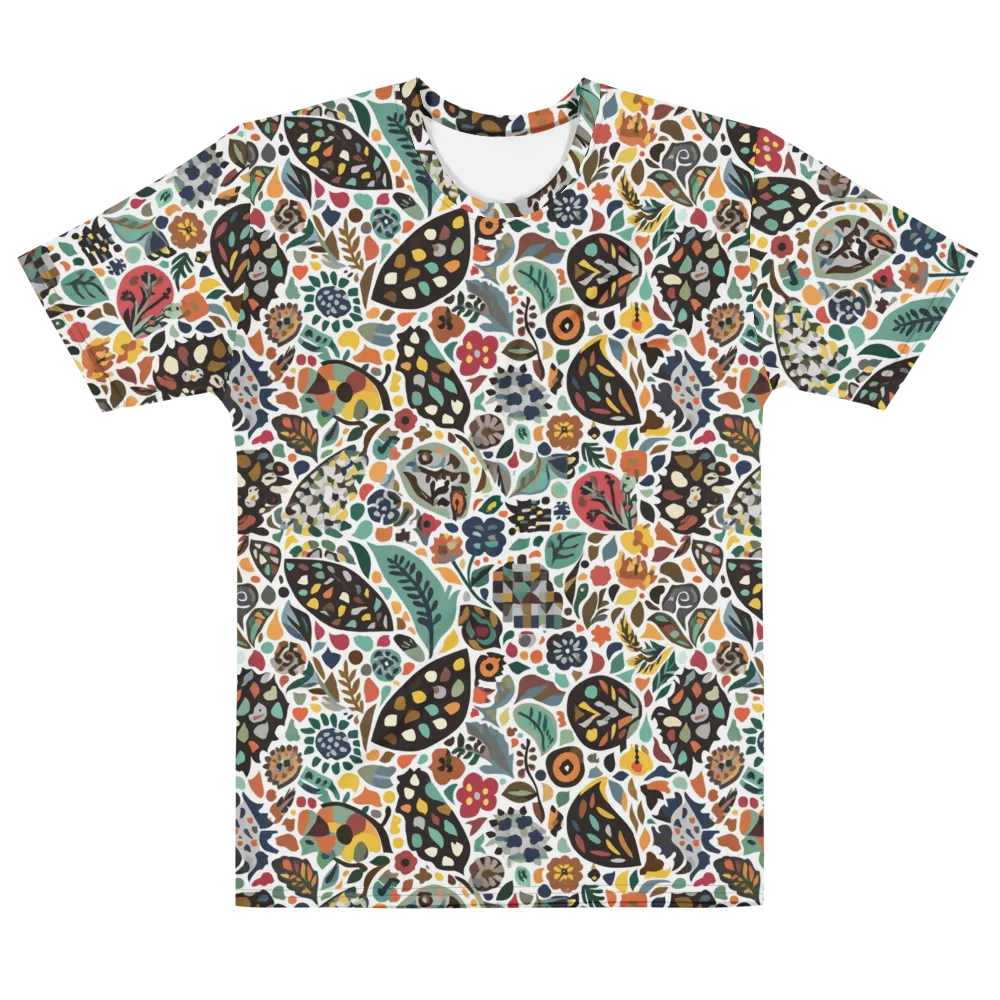 Folk Garden Mosaic on Men's Cotton Crew Neck T-Shirt — Front