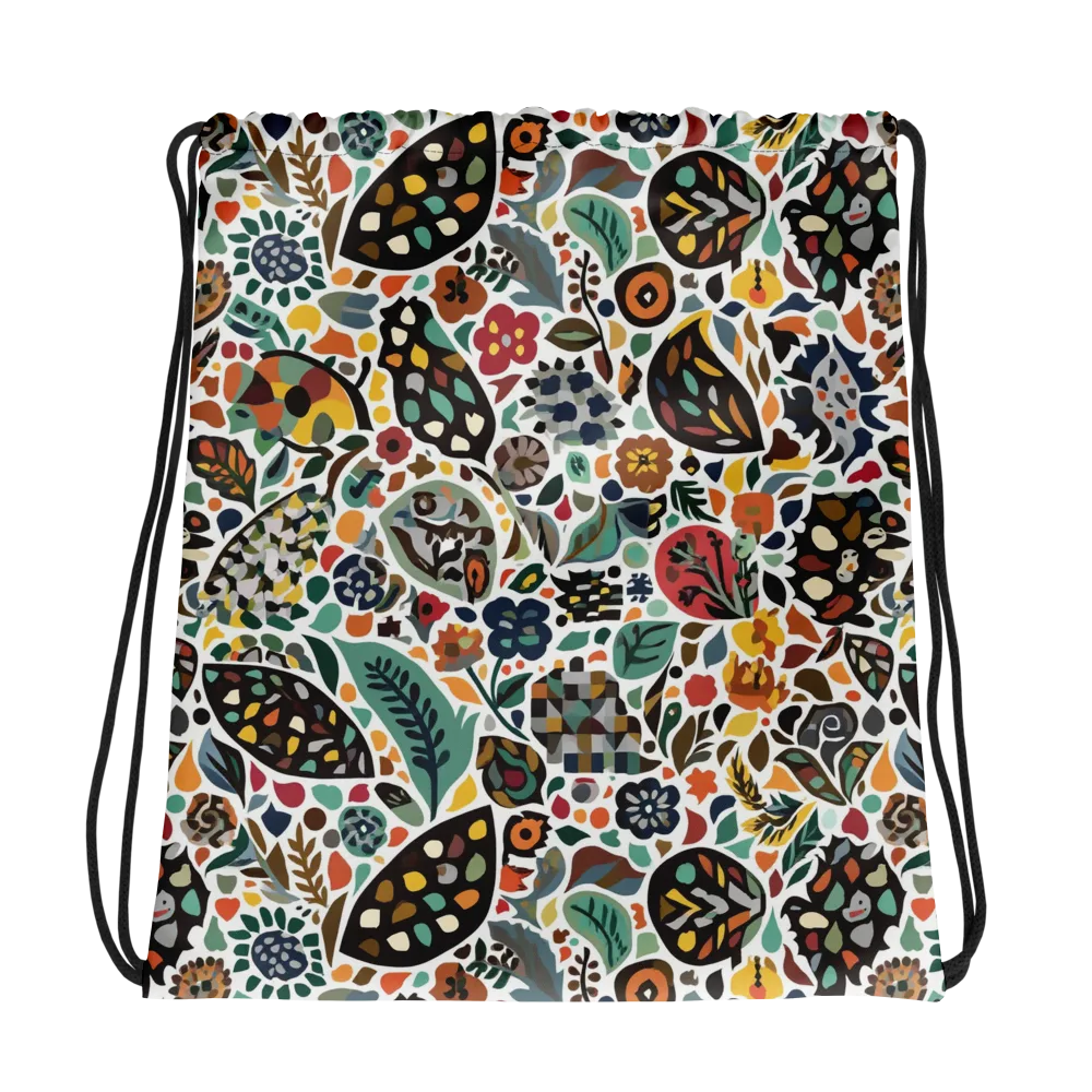 Folk Garden Mosaic on Drawstring Bag — Photo
