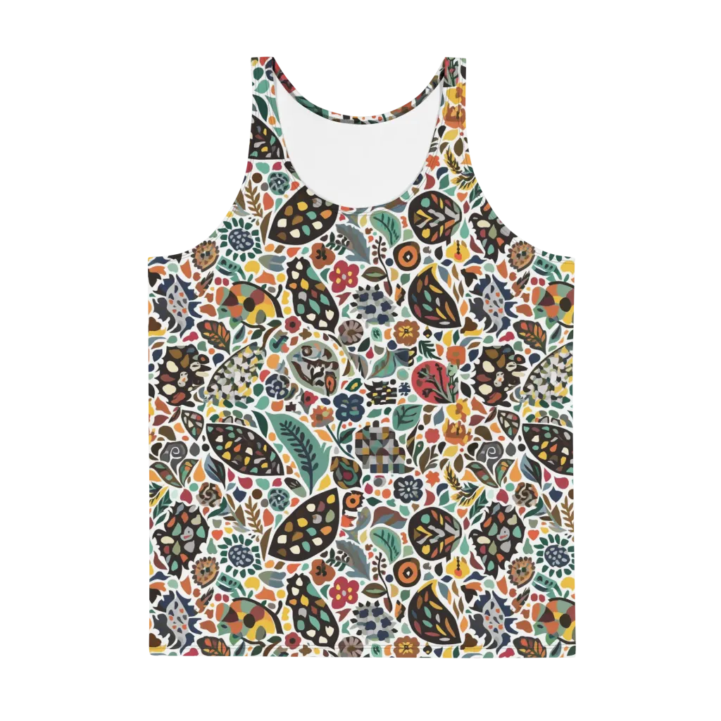 Folk Garden Mosaic on Men's Tank Top — Front