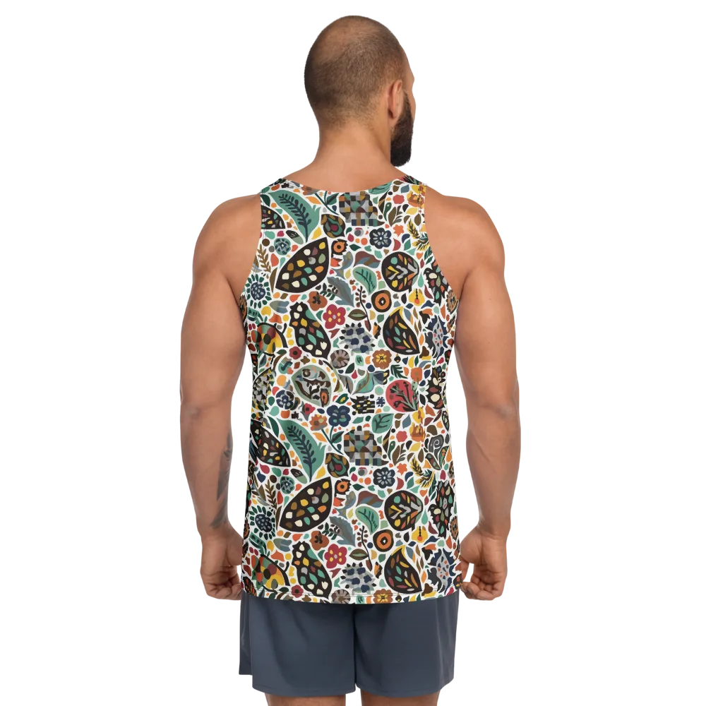 Folk Garden Mosaic on Men's Tank Top — Back