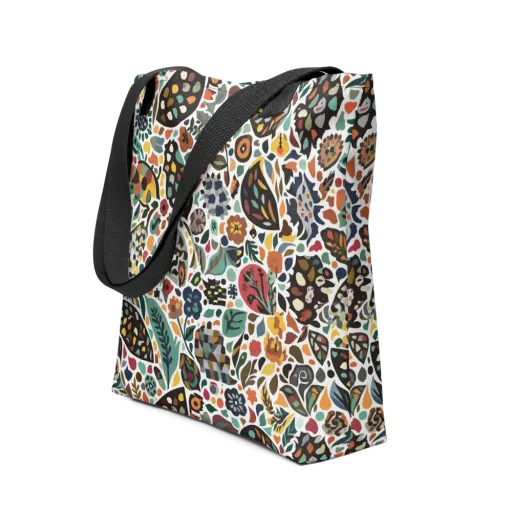 Folk Garden Mosaic on a Tote Bag