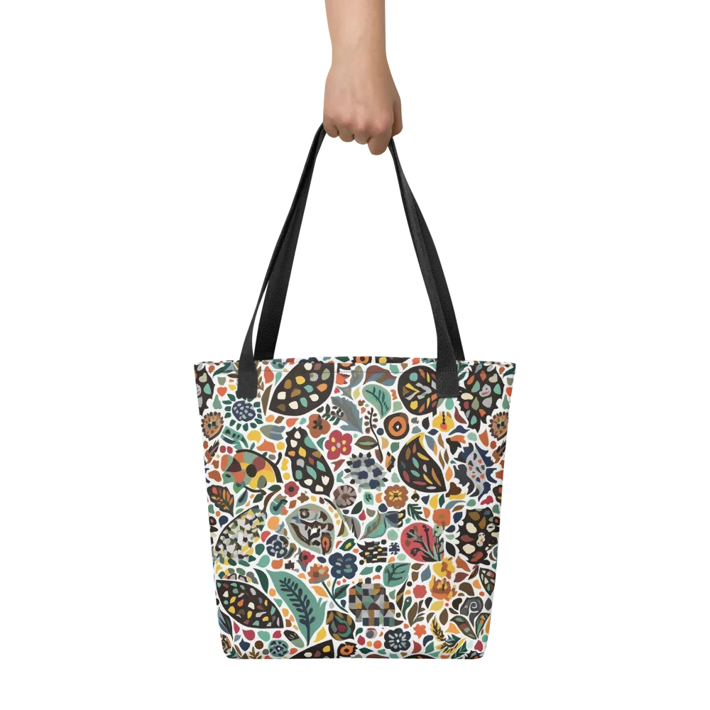 Folk Garden Mosaic on Tote Bag — Front