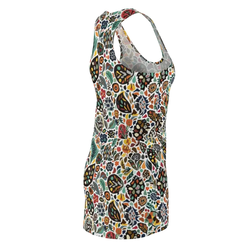 Folk Garden Mosaic on Racerback Dress — Back Side