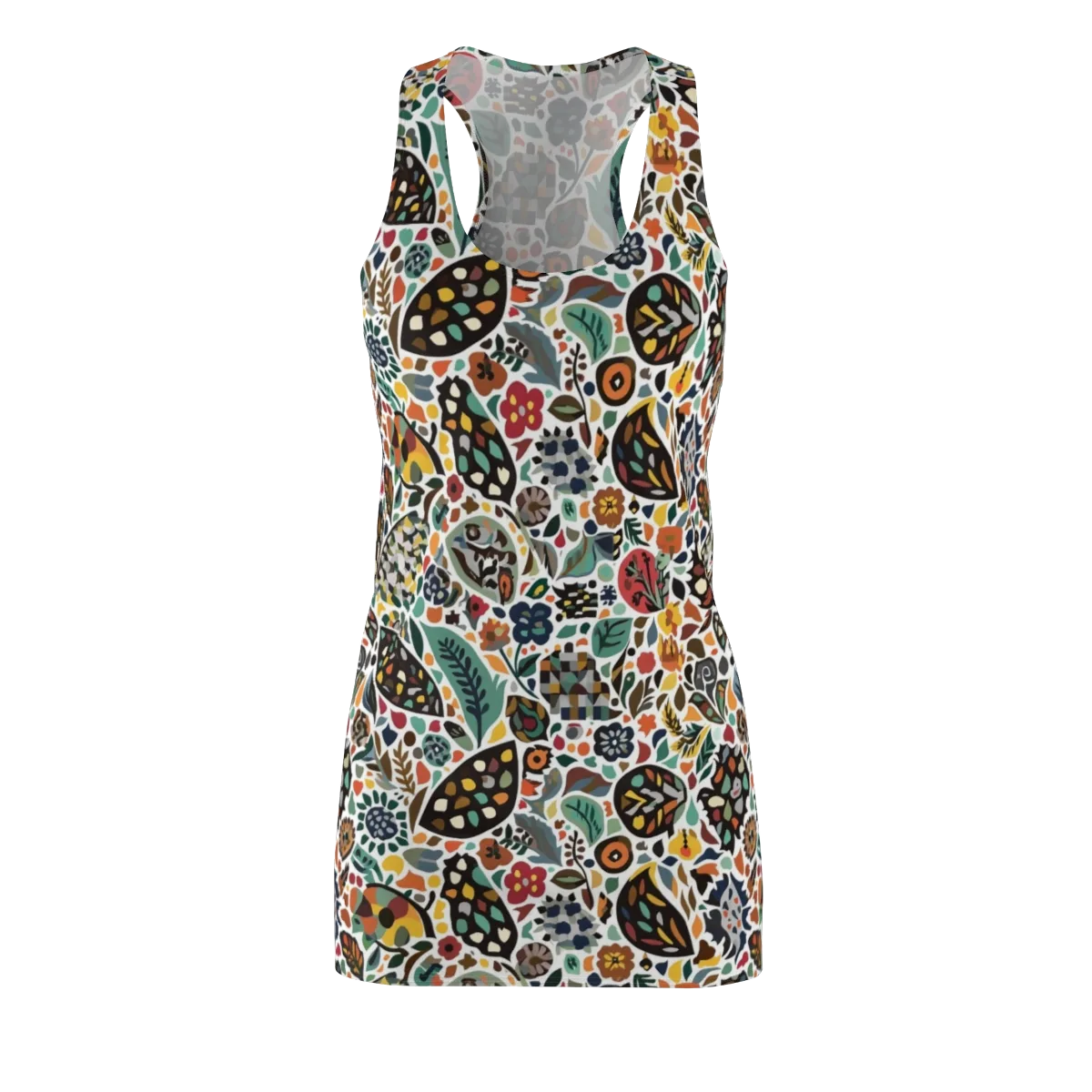 Folk Garden Mosaic on Racerback Dress — Front