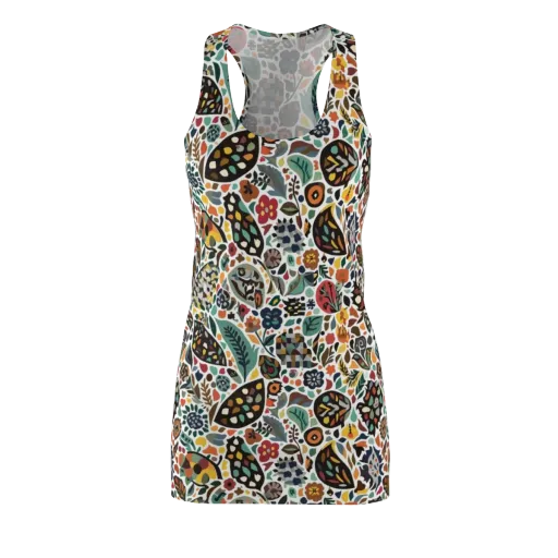Folk Garden Mosaic on a Racerback Dress
