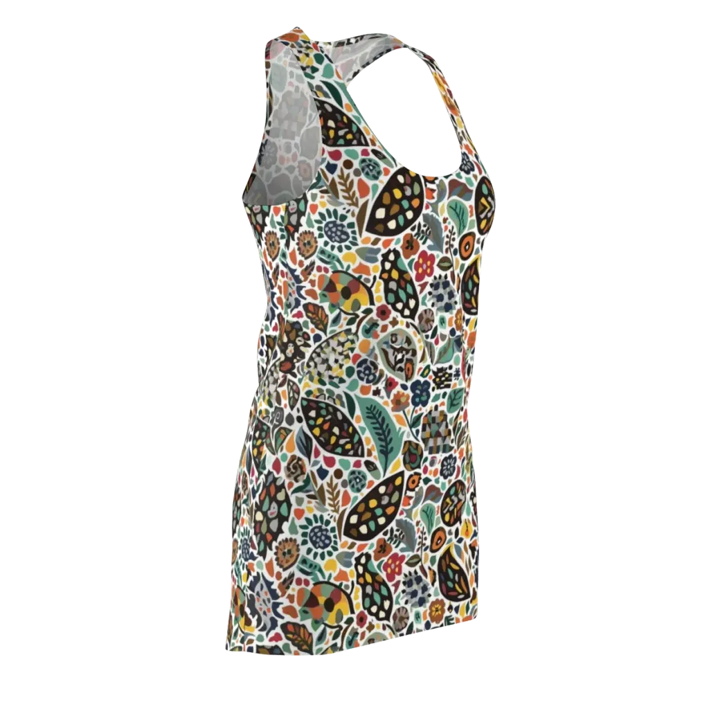 Folk Garden Mosaic on Racerback Dress — Front Side