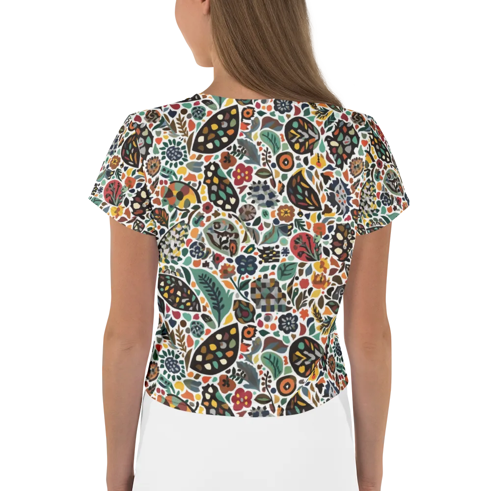 Folk Garden Mosaic on Crop Tee — Back