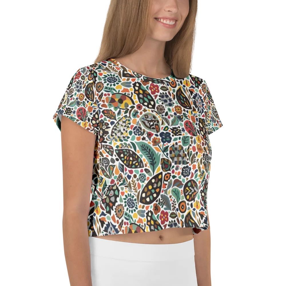 Folk Garden Mosaic on Crop Tee — Right