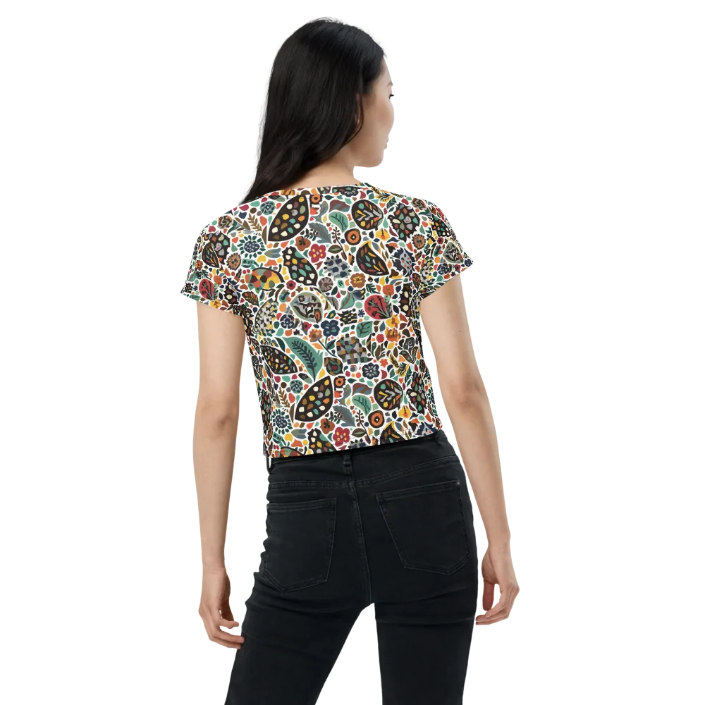 Folk Garden Mosaic on Crop Tee — Back