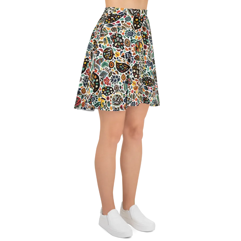 Folk Garden Mosaic on Skater Skirt — Right