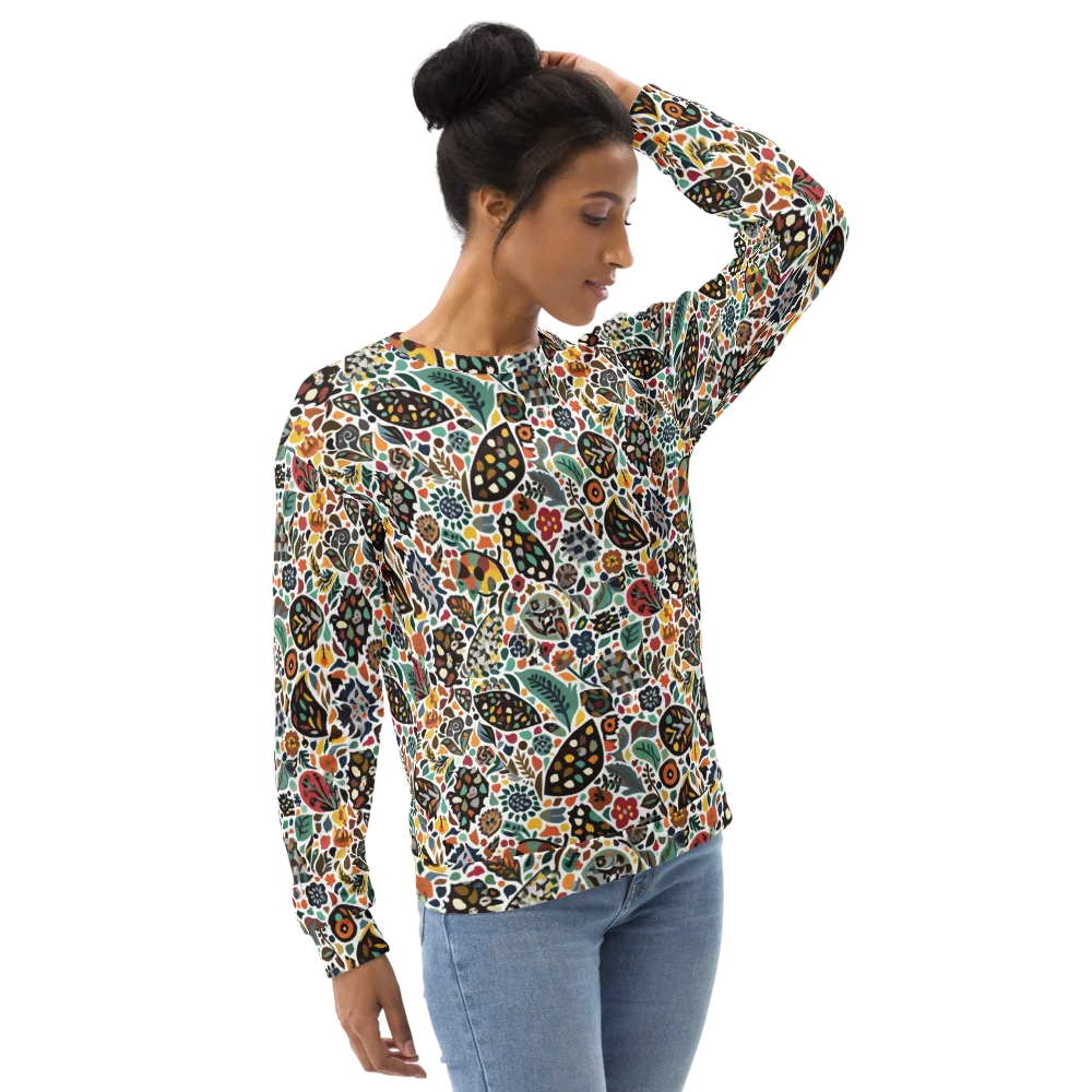 Folk Garden Mosaic on Sweatshirt — Right Front