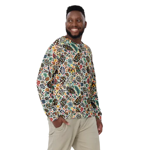 Folk Garden Mosaic on a Sweatshirt