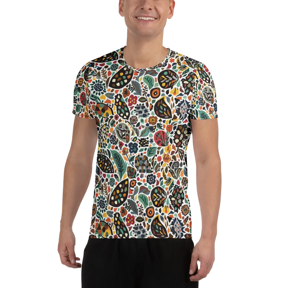 Folk Garden Mosaic on Men's Athletic T-Shirt — Front