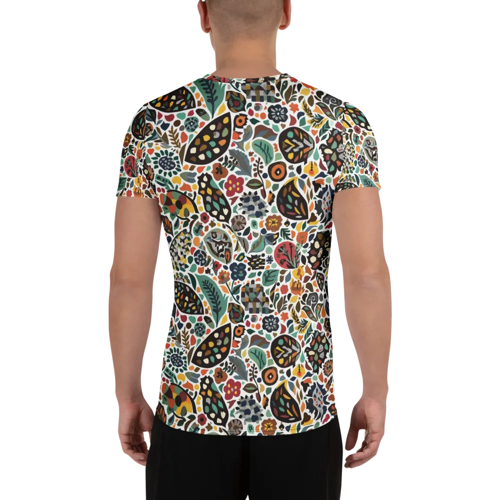 Folk Garden Mosaic on Men's Athletic T-Shirt — Back