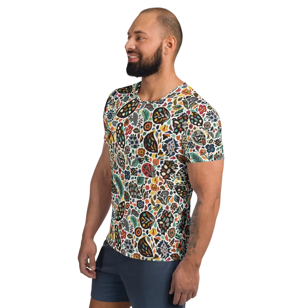 Folk Garden Mosaic on Men's Athletic T-Shirt — Left