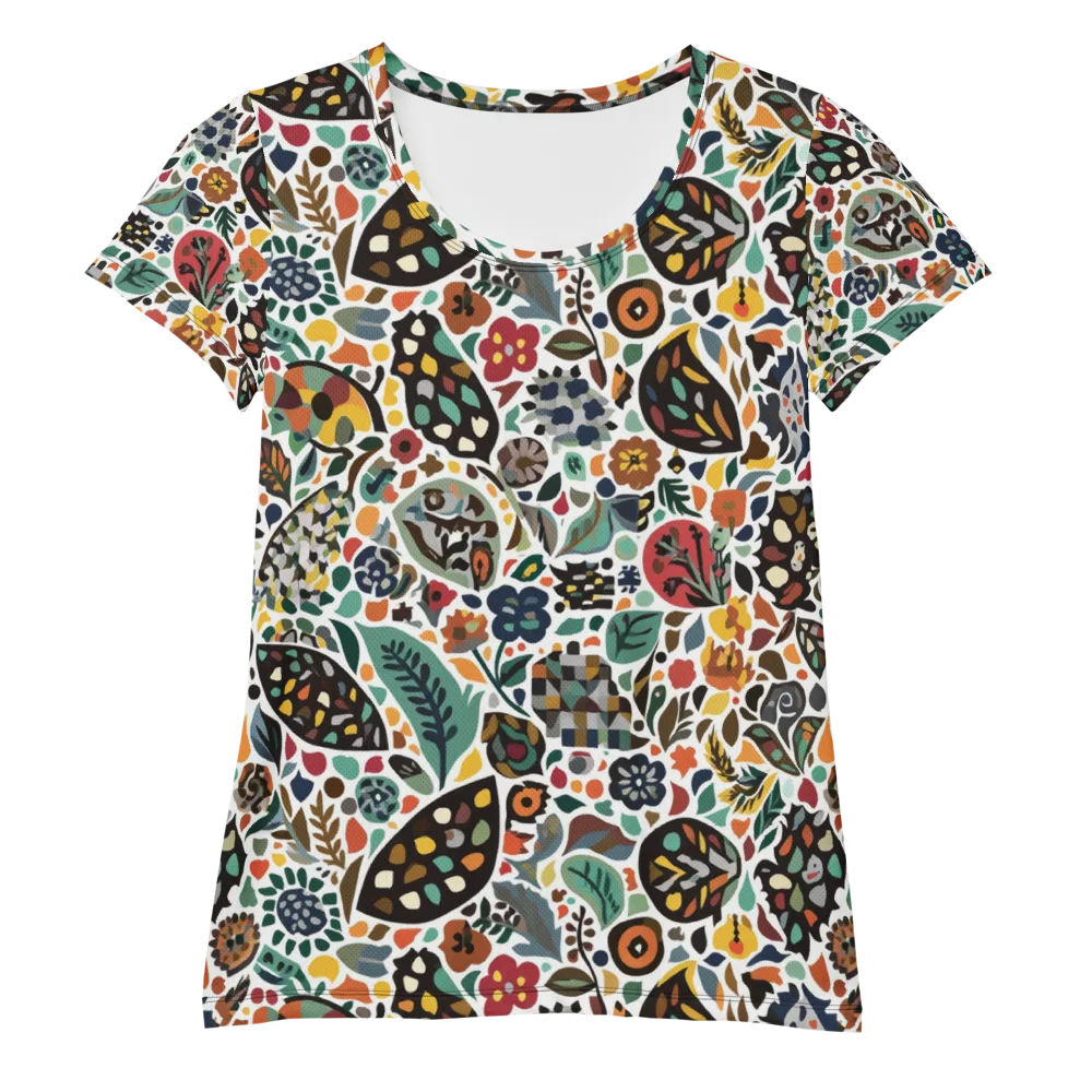 Folk Garden Mosaic on Women's Athletic T-Shirt — Front