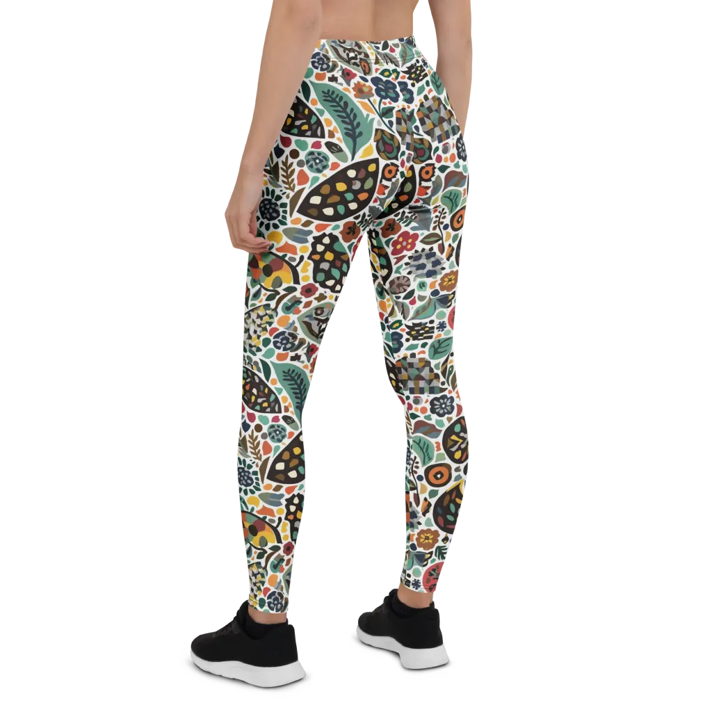 Folk Garden Mosaic on Leggings — Back