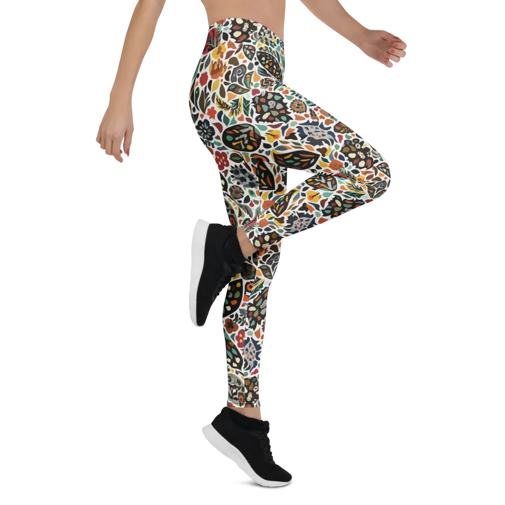 Folk Garden Mosaic on Leggings — Right
