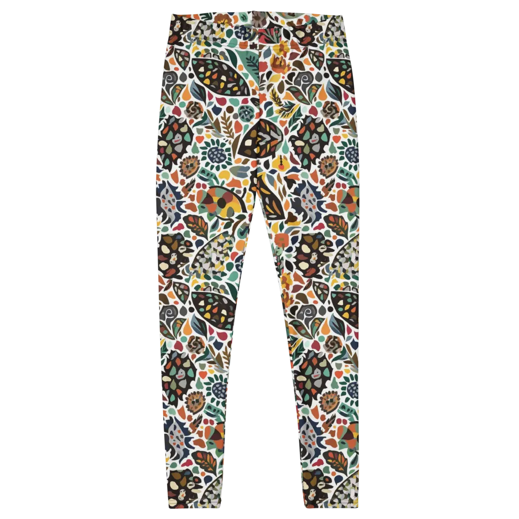Folk Garden Mosaic on Leggings — Front
