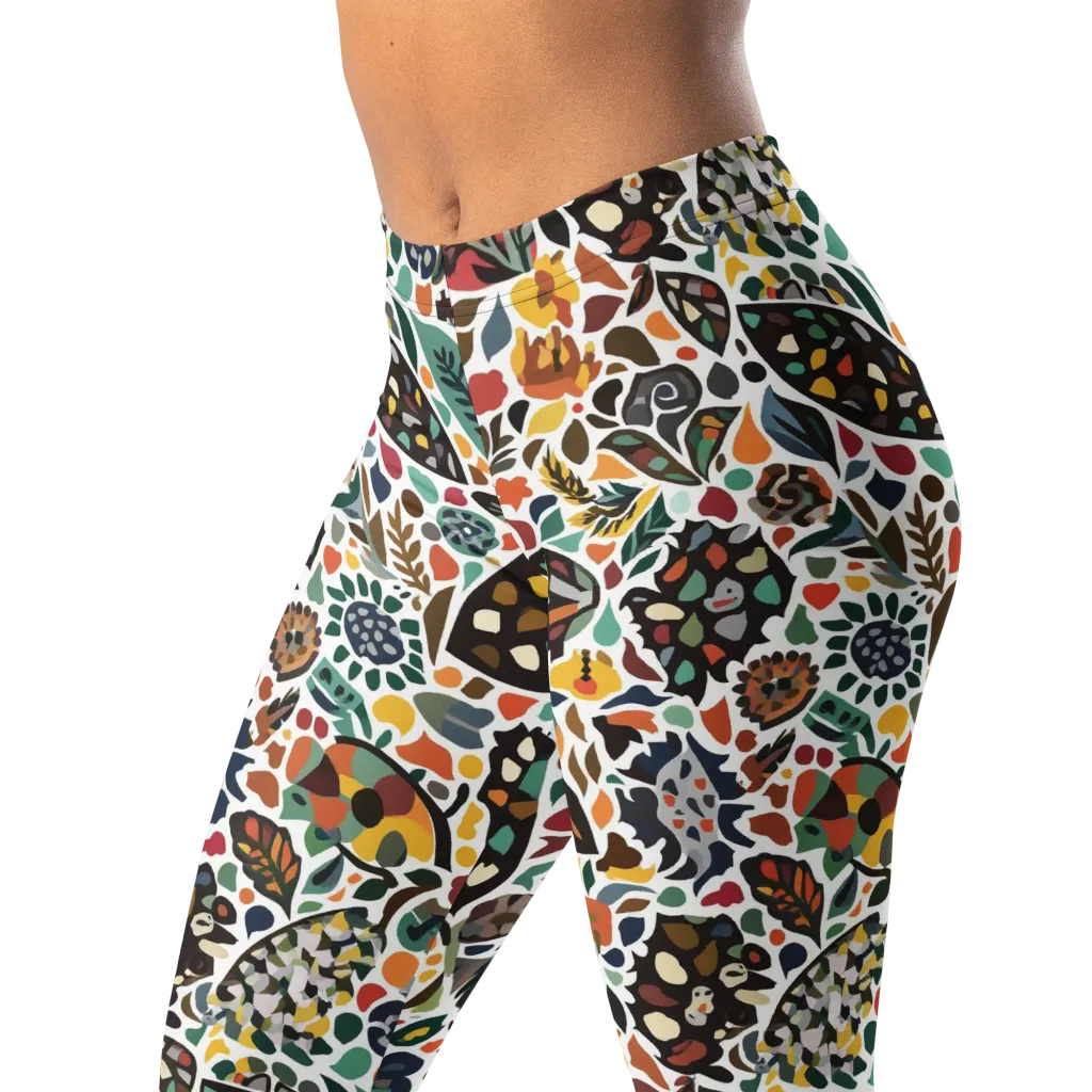 Folk Garden Mosaic on Leggings — Left Front