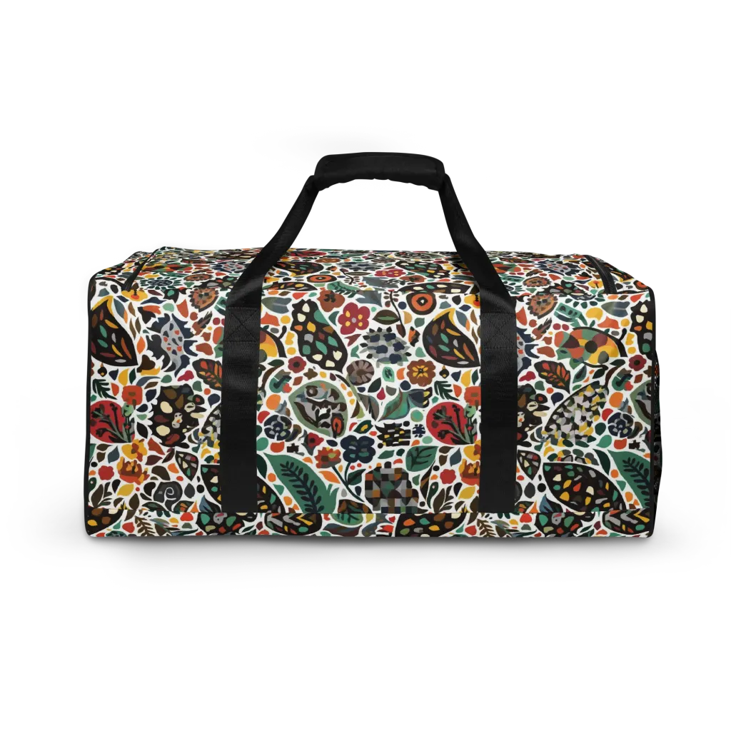 Folk Garden Mosaic on Duffle Bag — Back
