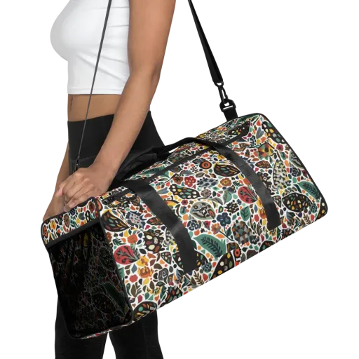 Folk Garden Mosaic on a Duffle Bag