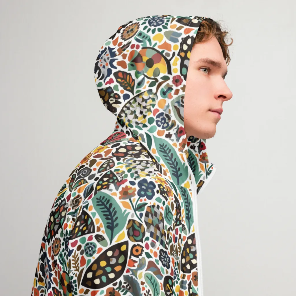 Folk Garden Mosaic on Men's Windbreaker — Right