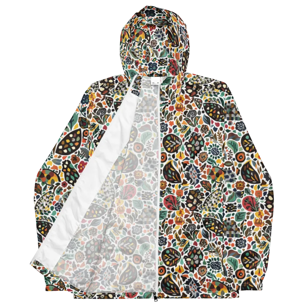 Folk Garden Mosaic on Men's Windbreaker — Front
