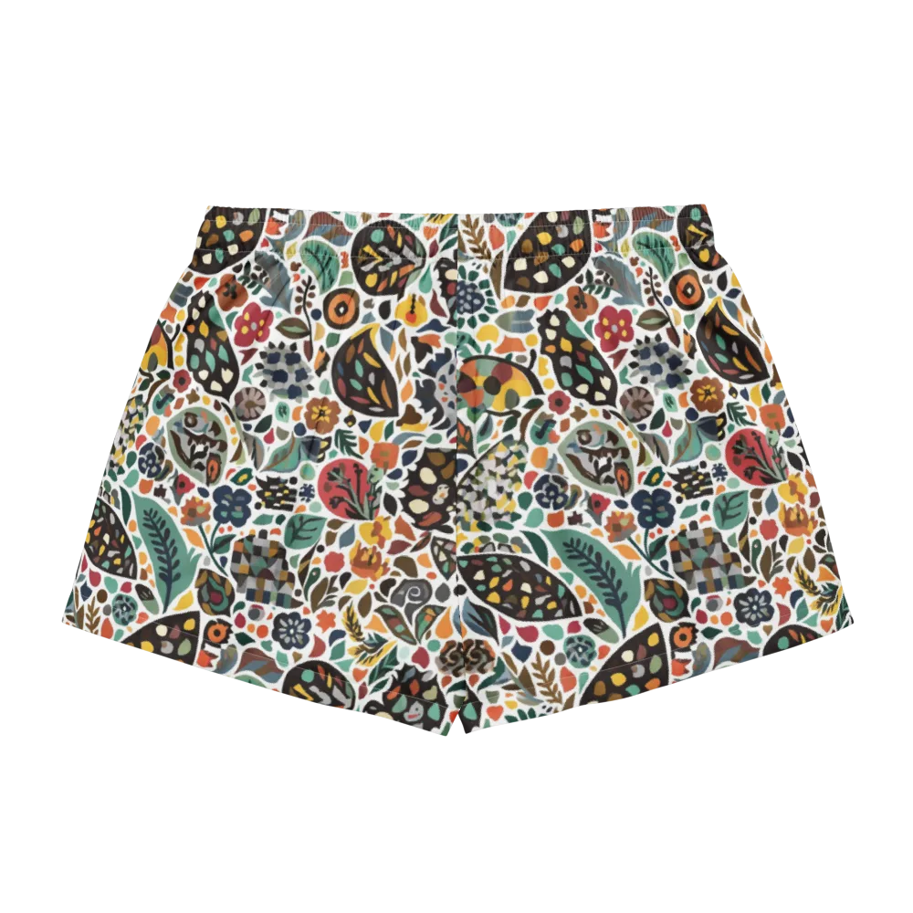 Folk Garden Mosaic on Women's Pajama Shorts — Back