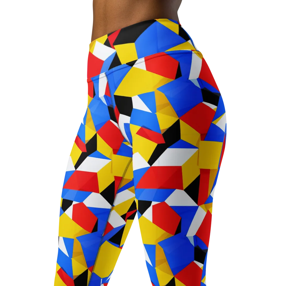 Primary Velocity on Yoga Leggings — Left Front