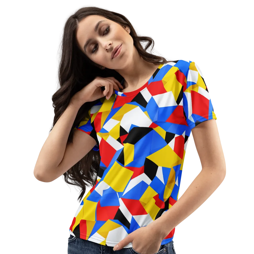 Primary Velocity on Women's Crew Neck T-Shirt — Left Front
