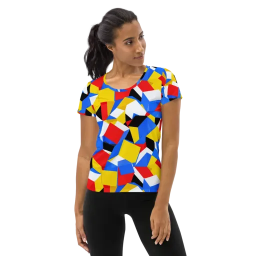 Primary Velocity on a Women's Athletic T-Shirt