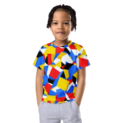 Primary Velocity on a Kids Crew Neck T-Shirt