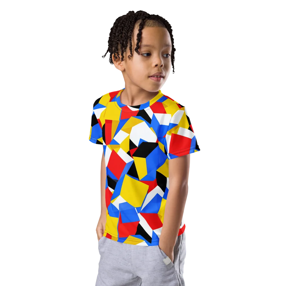 Primary Velocity on Kids Crew Neck T-Shirt — Left Front