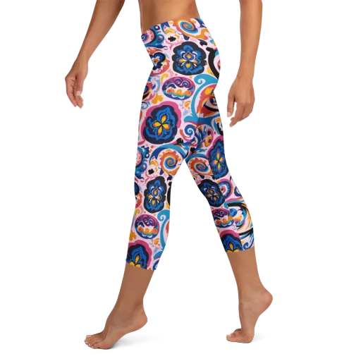 Carnival Paisley on a Capri Leggings