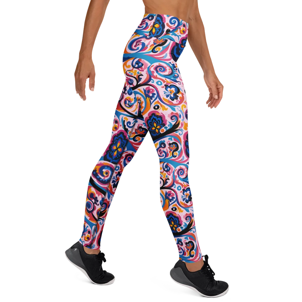 Carnival Paisley on Yoga Leggings — Right