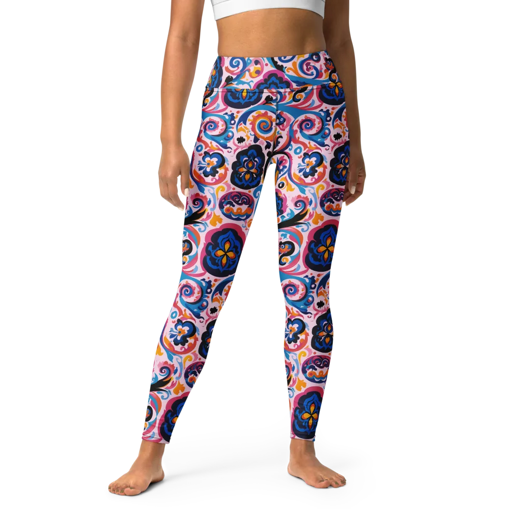 Carnival Paisley on Yoga Leggings — Front