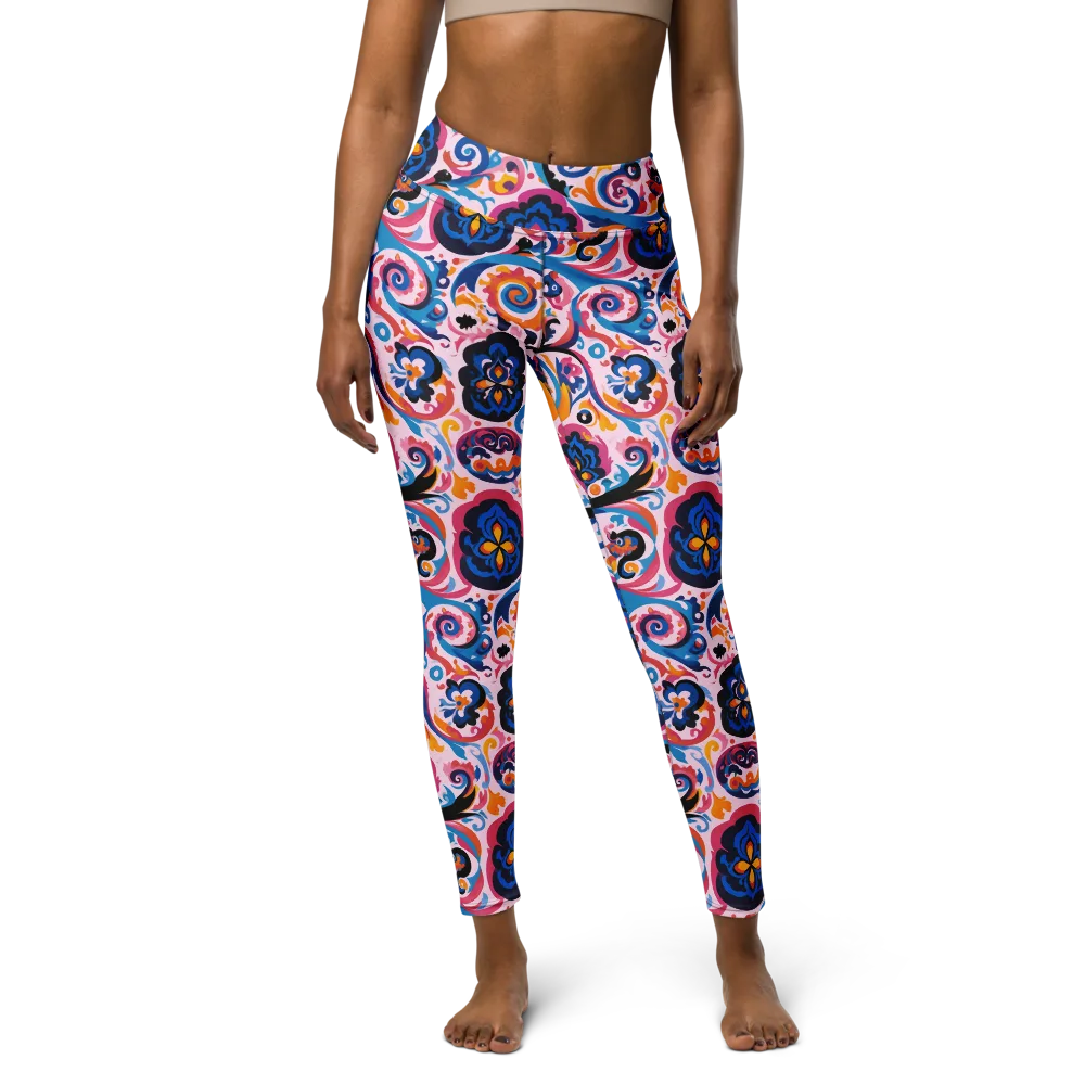 Carnival Paisley on Yoga Leggings — Front