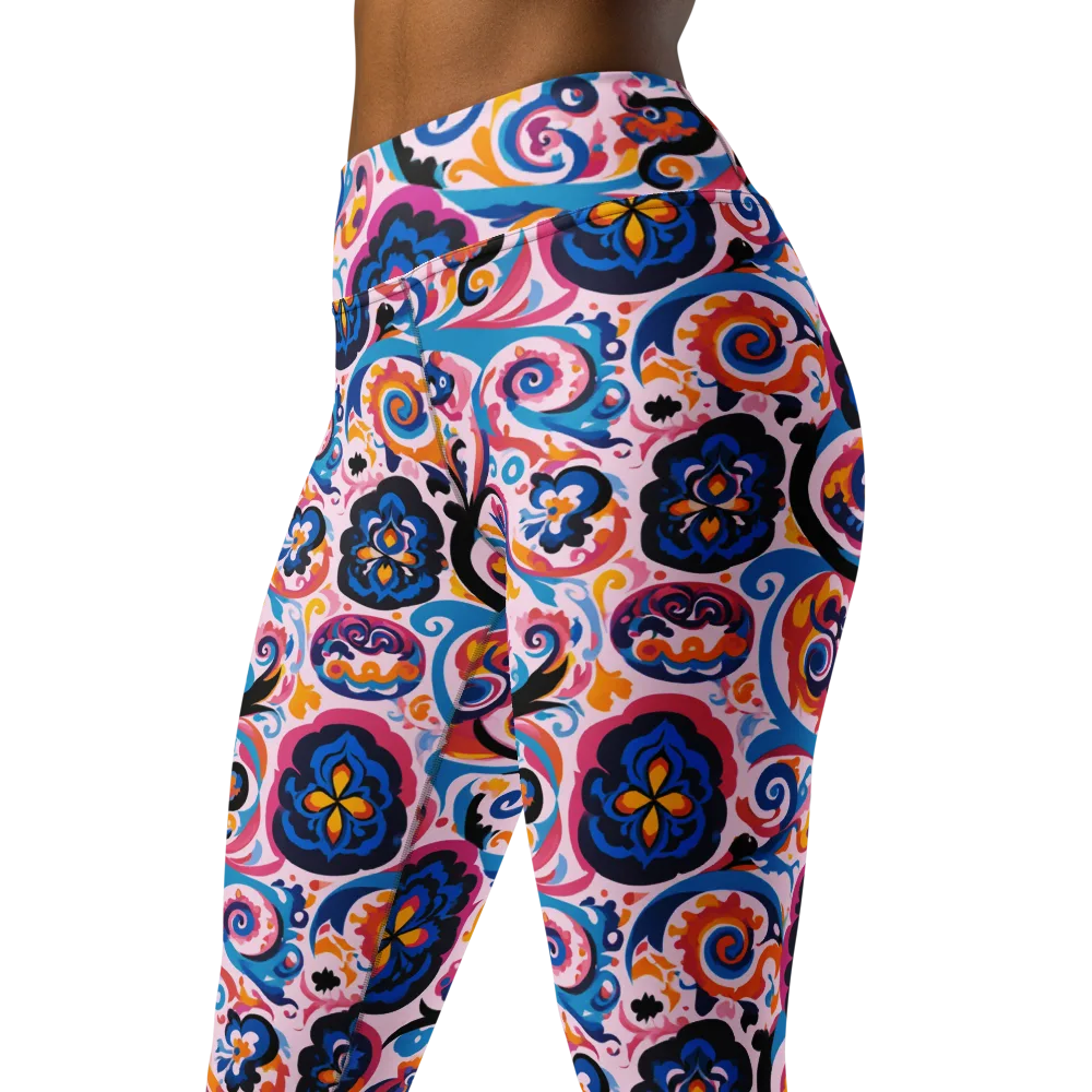 Carnival Paisley on Yoga Leggings — Left Front