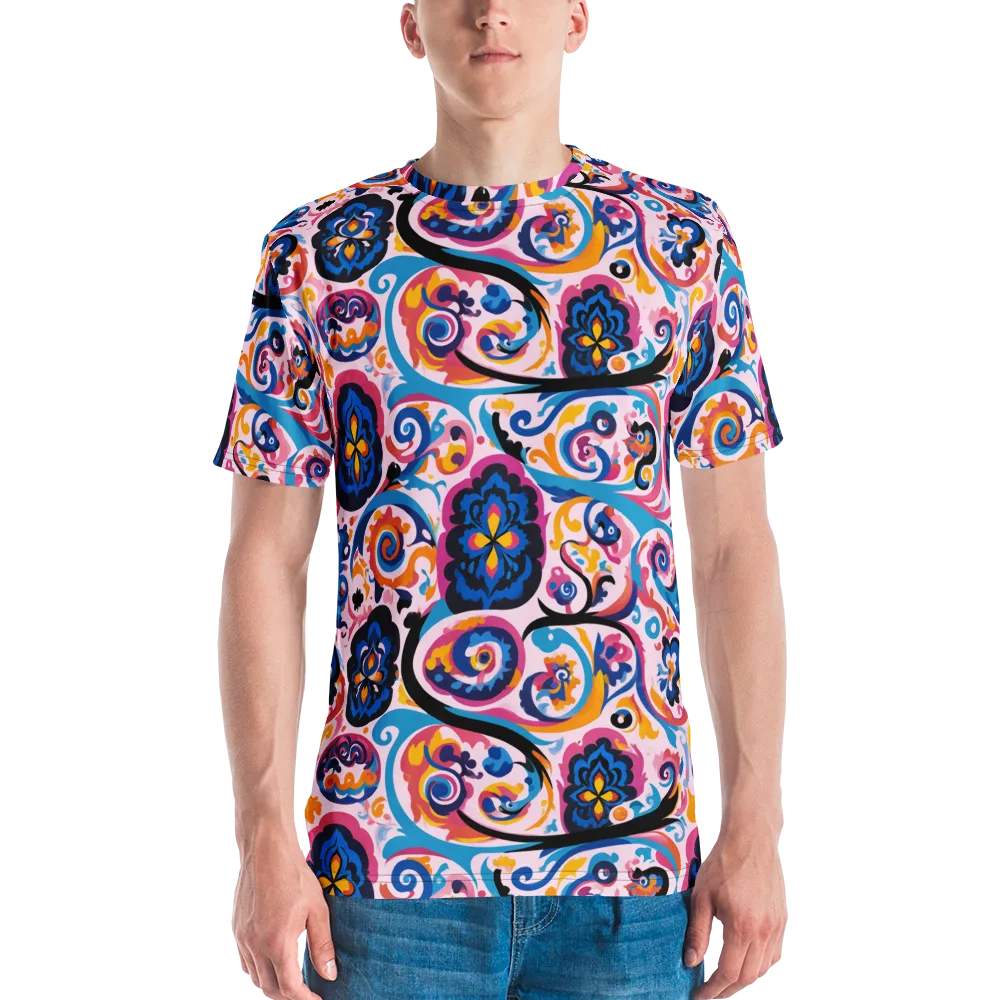 Carnival Paisley on Men's Crew Neck T-Shirt — Front