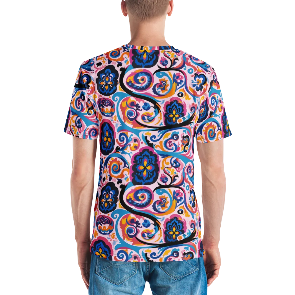 Carnival Paisley on Men's Crew Neck T-Shirt — Back