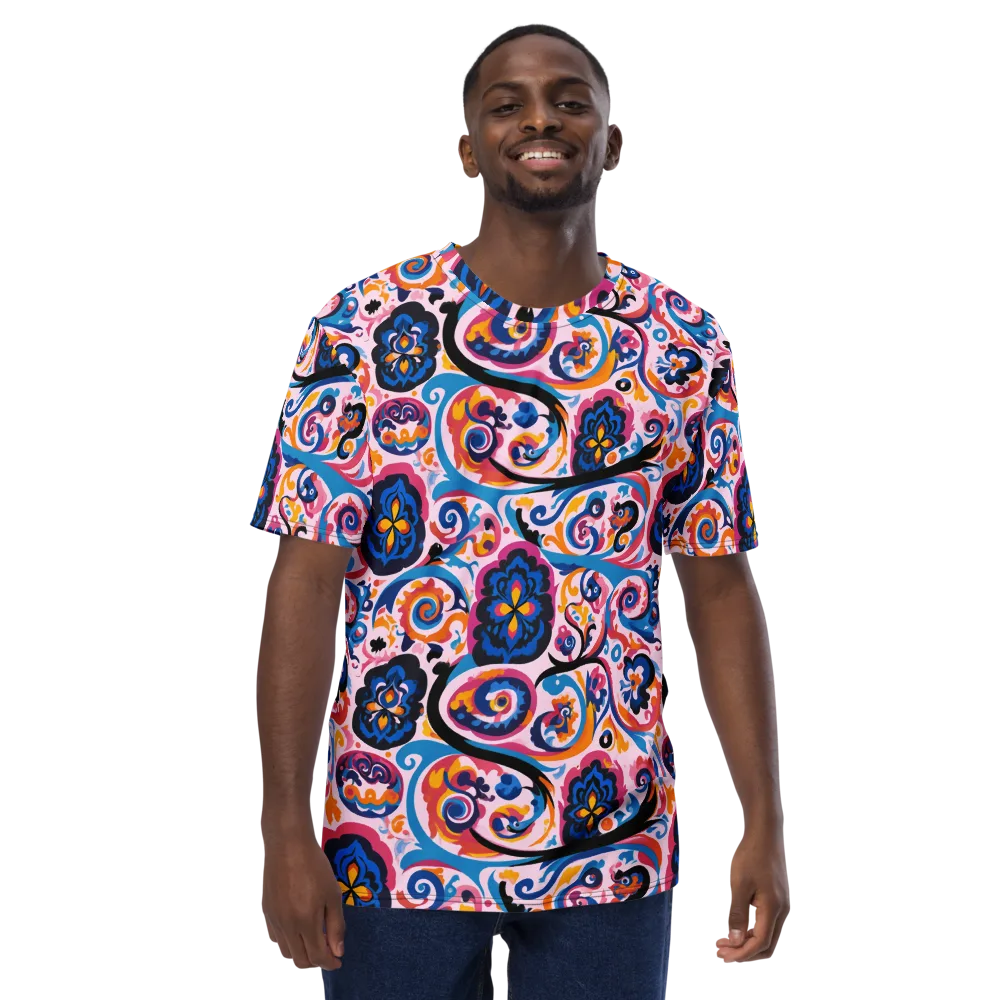 Carnival Paisley on Men's Crew Neck T-Shirt — Front