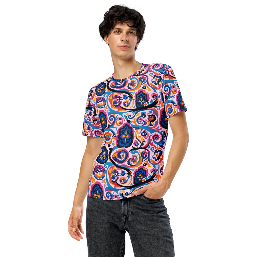 Carnival Paisley on Men's Crew Neck T-Shirt — Front