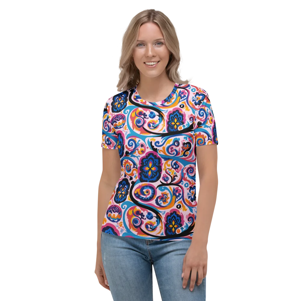 Carnival Paisley on Women's Crew Neck T-Shirt — Front