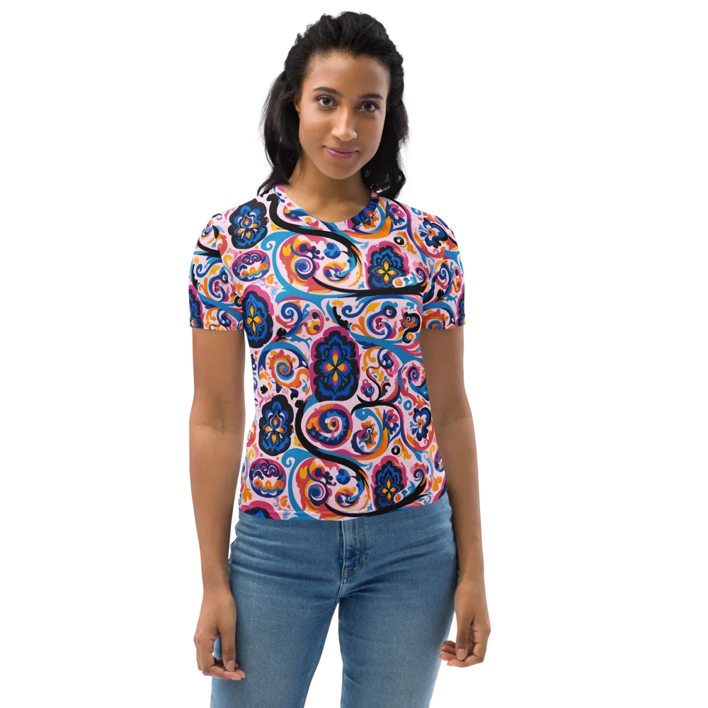 Carnival Paisley on Women's Crew Neck T-Shirt — Front